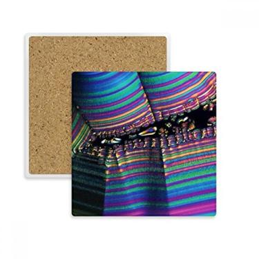 Imagem de Science Bioplast Tapete para copo quadrado com padrão microcósmico e pedra isolante