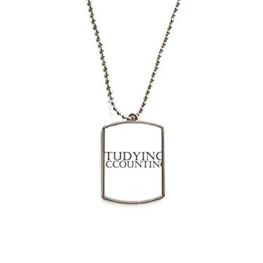 Imagem de DIYthinker Colar para animais de estimação com pingente de corrente de aço inoxidável para estudar, contabilidade