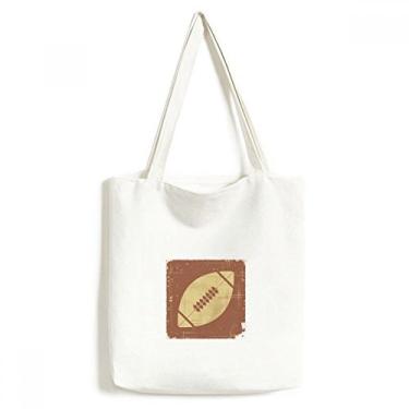 Imagem de Bolsa de lona com estampa marrom e ilustração esportiva de futebol