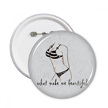 Imagem de Ilustração de beleza de biquíni, estampa preta, broches, emblema, decoração de roupas, 5 peças, presente