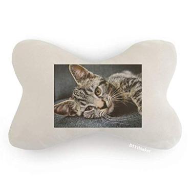 Imagem de DIYthinker Almofada de almofada para decoração de pescoço com listras de gato e animal de estimação para relaxar no carro