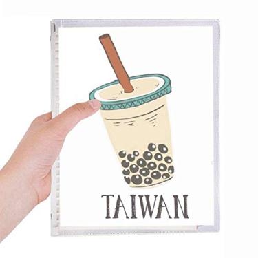Imagem de Drink Pearl Milk Tea Food Taiwan Caderno Folhas Soltas Diário Recarregável Diário Papelaria