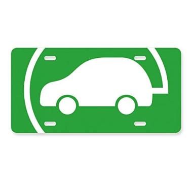 Imagem de DIYthinker Plugue circular de energia veículos protege o meio ambiente placa de carro decoração de carro acessório de aço inoxidável