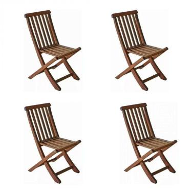 Imagem de Kit 4 Cadeiras Dobráveis Cas Abao Cedro Rosa Madeira