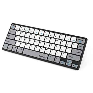 Imagem de SurnQiee Bluetooth de 64 teclas O teclado Bluetooth sem fio portátil de tipo compacto 60% compatível com MacBook, iMac, iPhone e iPad (Preto)