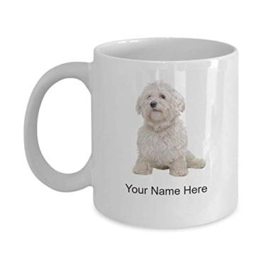 Imagem de Caneca de maltês personalizada - Caneca de café para amantes de cães maltês ideia - Copo de maltês personalizado - Caneca de café de 325 ml