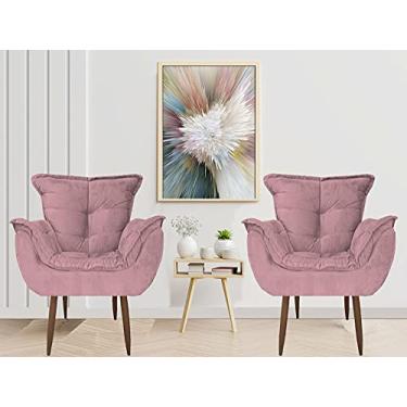 Imagem de Kit 2 Poltronas Opala Decorativa Rosa - Moveis Aguias