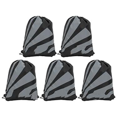 Imagem de 5 Pçs/conjunto Mochila Com Cordão,Mochila De Ginástica à Prova D'água Ao Ar Livre, Bolsa Multiuso Com Cordão De Grande Capacidade, Mochila Dobrável Com Cordão Para Praia Para Esportes, Praia, Natação