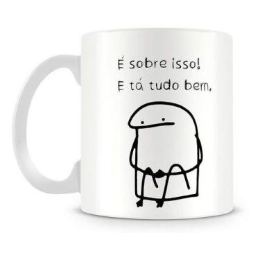 Caneca Meme Flork Boneco Palito Com Café Sem Café