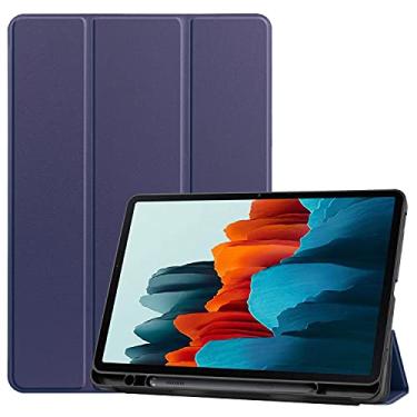 Imagem de caso tablet PC Para SumSung Galaxy Tab S7 11 Polegada 2020 T870 / 875 Tablet Case Capa, Soft Tpu. Capa de proteção com auto vigília/sono coldre protetor (Color : Blue)