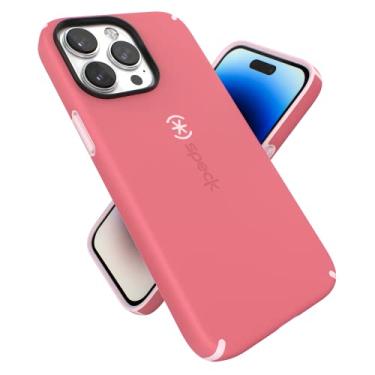 Imagem de Speck Capa para iPhone 14 Pro Max – proteção contra quedas, resistente a arranhões, capa com revestimento macio ao toque – iPhone 14 de 6,7 polegadas, camada dupla – coral doce/coral claro Candyshell Pro