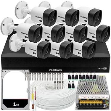 Imagem de Kit Cftv 10 Câmeras Intelbras 1120b Dvr 16 Canais 1016 1tera