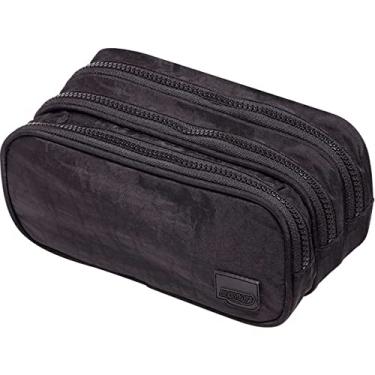 Imagem de Estojo Nylon 3 Zíperes Preto, BRW