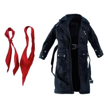 Imagem de Dynwave 1/12 casaco trench coat masculino com cachecol, roupa retrô, fantasia de moda para cosplay, bonecos masculinos de 6 polegadas, acessórios de figura de