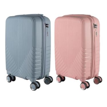 Imagem de Kit 2 Malas de Bordo 10kg Polipropileno Maldivas (AZUL PISCINA E ROSE)