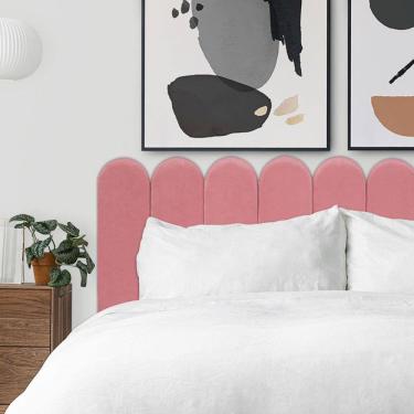 Imagem de KIT 5 Placas Cabeceira Nuvem Estofada Para Cama Box Solteiro - Módulo 20cm x 60cm