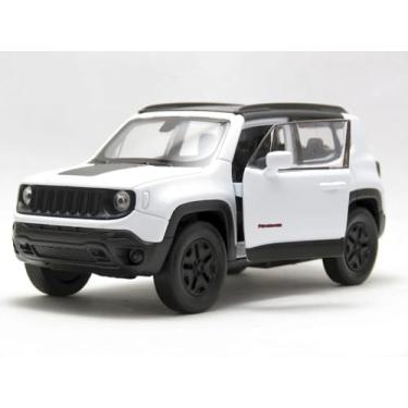 Imagem de Carrinho De Ferro Miniatura Jeep Renegade Metal Abre A Porta (branco)