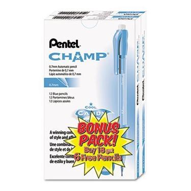 Imagem de Lapiseira Champ, 0,7 mm, cilindro azul, pacote com 24