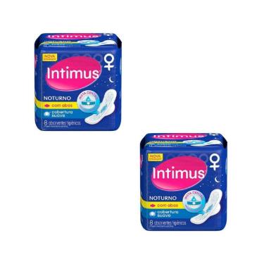 Imagem de Kit 2 Absorvente Intimus Noturno Suave Abas 8 Un