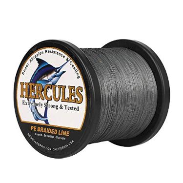 Imagem de Hercules linha de pesca trançada super fundida 8 fios de 10 lb a 300 lb teste para água salgada, 109/328/547/1094 jardas (100 m/300 m/500 m/1000 m), diamante.#0,12 mm-1,2 mm, desempenho de alto nível, cores variadas, Cinza, 150LB-0.62MM-328YDS(300M)-8 STRANDS