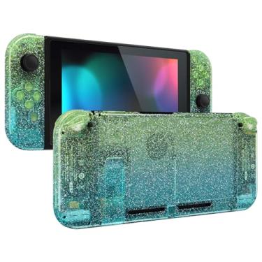Imagem de eXtremeRate Botões de substituição DIY para Nintendo Switch, placa traseira personalizada para console Switch, caixa com botões coloridos para Joycon Handheld - gradiente brilhante translúcido verde