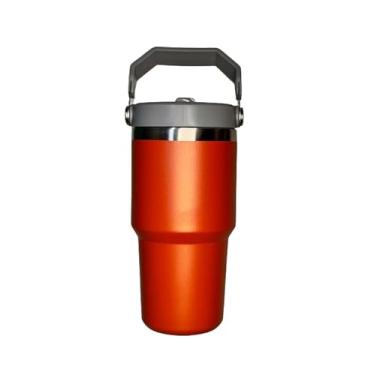 Imagem de Garrafa térmica Flip Straw Tumbler 600mL Inox (Laranja)