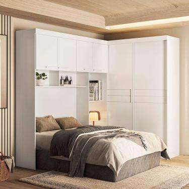 Imagem de Conjunto Modulado 06 Portas e 5 Gavetas Florença Branco - Moval