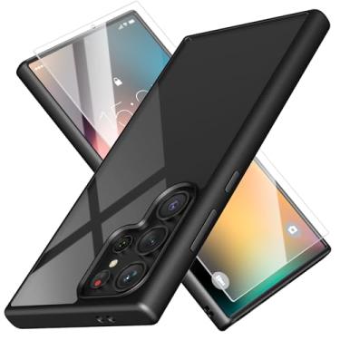 Imagem de MATEPROX Capa compatível com Samsung Galaxy S24 Ultra, transparente, fina, transparente, à prova de choque, com protetor de tela para Samsung S 24 Ultra 5G (2024) - preta