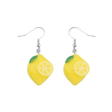Imagem de HOLLP Lembranças Positano Itália Limoncello Presentes Positano Deliciosos Limões Italianos Frescos da Costa Amalfitana Itália Brincos de Lembrança de Viagem, Metal, Sem pedra preciosa