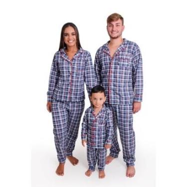 Imagem de Kit Pijama Família Pai Mãe Filho Moletinho Flanelado Inverno-Feminino