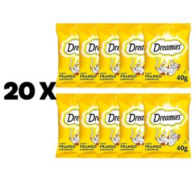 Imagem de Caixa 20un Petisco Dreamies Gatos Adultos Frango 40g