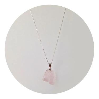 Imagem de Colar Quartzo Rosa Bruto Natural E Legítima - Ponte Vecchio