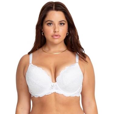Imagem de Smart & Sexy Sutiã push-up feminino com aro e decote máximo, Branco, 38B