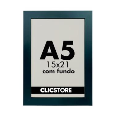 Imagem de Kit 10 Moldura A5 15x21Cm Com Fundo Para Quadros Diplomas Certificados Fotos Decoração S/Vidro S/Acetato (Preto)