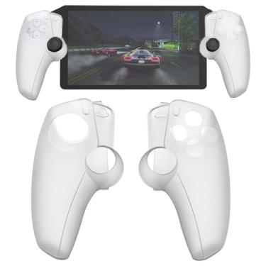 Imagem de Buziba Capa de silicone para controle de capa protetora dividida para Sony PS5 Playstation Portal, console de jogos portátil, capa de borracha macia (branca)