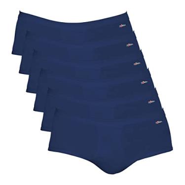 Imagem de Kit 6 Cuecas Zorba Slip Linea com Abertura Algodão 185 Marinho - G