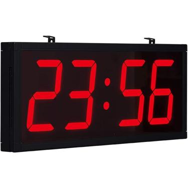 Imagem de Relógio de parede digital LED com controle remoto - enorme temporizador multifuncional de 18,9 x 7,9 polegadas, cronômetro, alarmes, contagem regressiva, umidade e temperatura, ideal para es