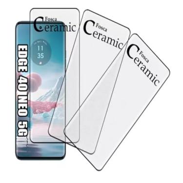 Imagem de 03 Tres Películas Fosca Matte Cerâmica Ñ Marca Anti mancha Para Motorola Moto Edge 40 / Edge 40 Neo