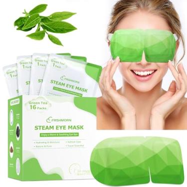 Imagem de FRSHMORN 16 pacotes de máscara a vapor, máscara de olho aquecida para dormir, compressa quente para os olhos, máscara de vapor para descarte de autoaquecimento para dormir em casa, escritório, spa