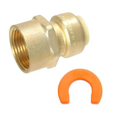 Imagem de 2 peças XFITTING Push Fit 3/4 polegadas x 1 polegada adaptador fêmea, push to connect adaptador fêmea com 1 clipe, 28-3-7 = 2XXX