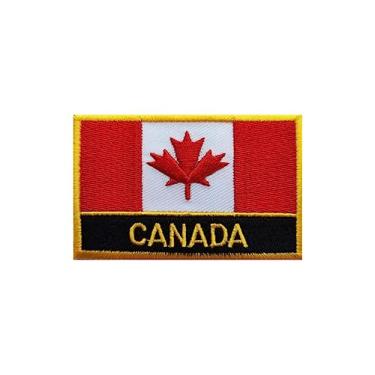 Imagem de Ruoming 1 PÇ Patch de bandeira do Canadá bordado a ferro ou costurado tático militar nacional do Canadá (Canadá)