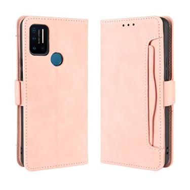 Imagem de Capa com compartimento para cartão para Umidigi A7 Pro, capa flip de couro para Umidigi A7 Pro, capa magnética retrô para celular, capa carteira com compartimentos para cartões