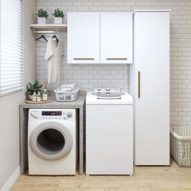 Imagem de Lavanderia Modulada 1 Armário Multiuso e Armário Aéreo Uberlândia Branco
