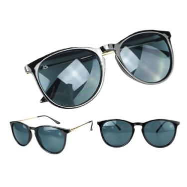 Imagem de Óculos de Sol Feminino Preto Acetato Leve Lentes com Proteção Solar UV400 Altissíma Proteção Ultravioleta UVA/UVB Polarizadas Versatilidade Estilo Mulher Moderna Única (Redondo)