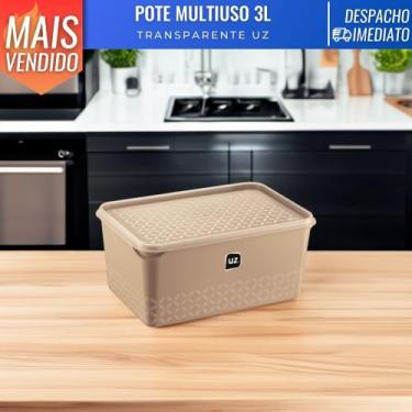 Imagem de Pote Porta Mantimentos Retangular Transparente Multiuso 3L UZ - Uz Uti