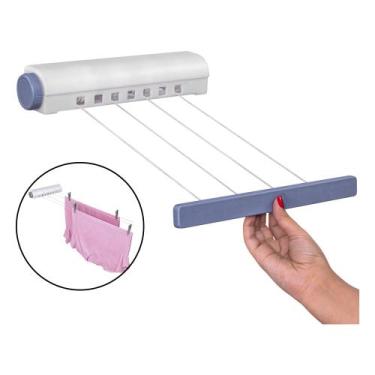 Imagem de Varal Retrátil Para Fixar Plástico 4 Cordas 3,6m 6kg Ordene