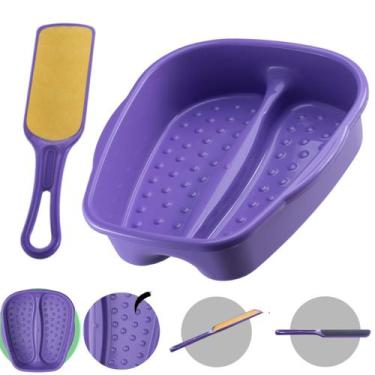 Imagem de Kit Bacia para Pés + Lixa Anatômica Dupla face Pedicure Salão de Belez