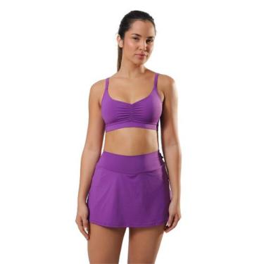 Imagem de Saia Short e Top Fitness Feminino Labrun, G, Lilás