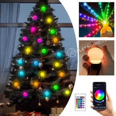 Imagem de Varal Luzes Bolinhas Cristalizadas LED RGBW  Iluminação da Fita Ritmo 