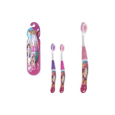 Imagem de Kit 3 escovas dental infantil com capa protetora personagens - ORAL Z,